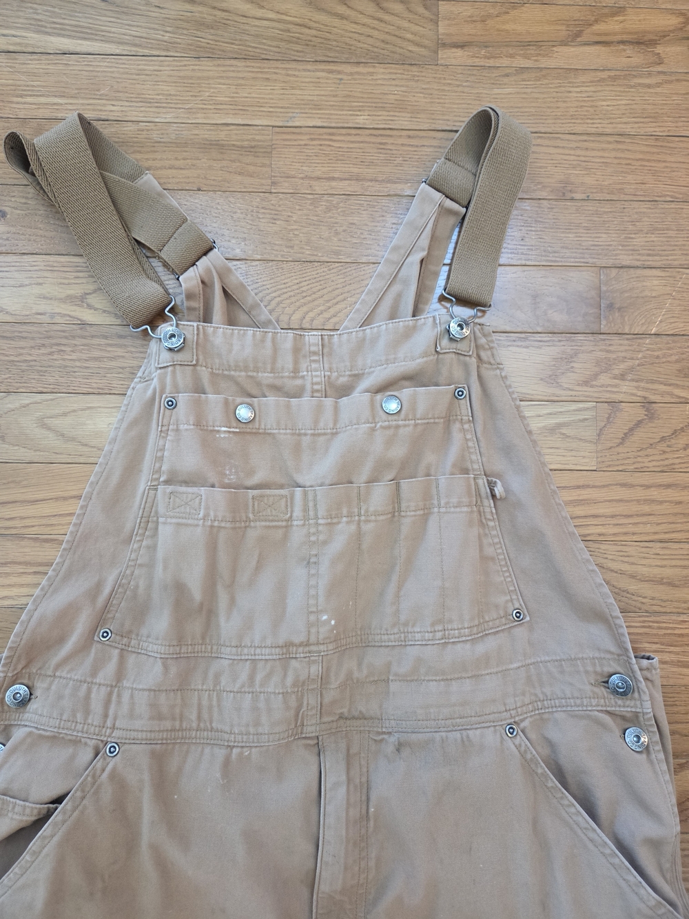 Duluth Trading Co Tan Workwear Overalls with Adjustable Straps
